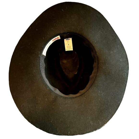Levi's Boho Style Black Wool Wide Brim Fedora Hat - Picture 6 of 13